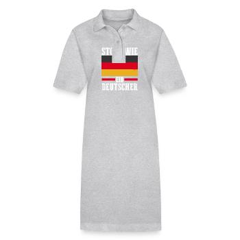 Allemand Allemand Allemagne - Robe polo bio PAIGER Stanley/Stella Femme - gris chiné - Devant