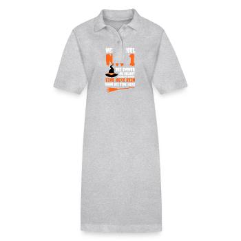 Witch Witch Broom Witch Costume Halloween - Stanley/Stella PAIGER Organic Women’s Polo Dress - heather grey - Front