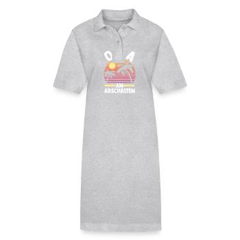 Vacancier Grand-mère Mamie - Robe polo bio PAIGER Stanley/Stella Femme - gris chiné - Devant