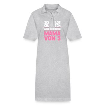 Mama Von 5 Kindern - Stanley/Stella Frauen Bio-Polokleid PAIGER - Grau meliert - Vorne