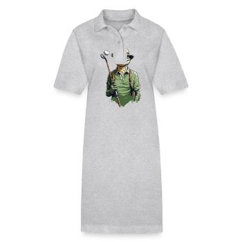Krokodil Golfer Golfspieler Streetwear Design - Stanley/Stella Frauen Bio-Polokleid PAIGER - Grau meliert - Vorne