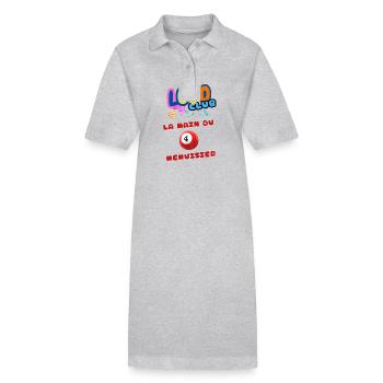LOTO - BINGO - 4 - LA MAIN DU MENUISIER - Robe polo bio PAIGER Stanley/Stella Femme - gris chiné - Devant