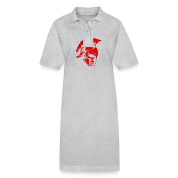 Spartaner Totenkopf Gladiator - Stanley/Stella Frauen Bio-Polokleid PAIGER - Grau meliert - Vorne