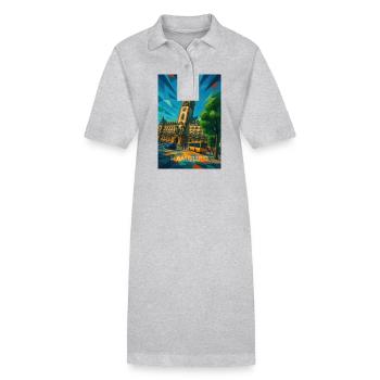 Hamburg RATHAUS – Pracht der Hanse - Stanley/Stella Frauen Bio-Polokleid PAIGER - Grau meliert - Vorne