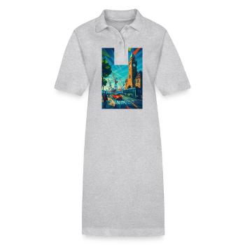 Hamburg LANDUNGSBRÜCKEN – Tor zum Hafen - Stanley/Stella Frauen Bio-Polokleid PAIGER - Grau meliert - Vorne