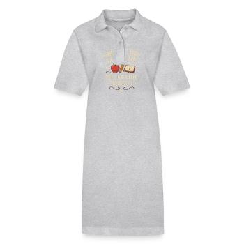 Grundschullehrerin Kreide Schule Lehrer Spruch - Stanley/Stella Frauen Bio-Polokleid PAIGER - Grau meliert - Vorne