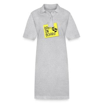 baby on board - Stanley/Stella PAIGER Organic Women’s Polo Dress - heather grey - Front