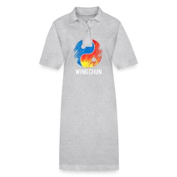 Wing Chun - Stanley/Stella Frauen Bio-Polokleid PAIGER - Grau meliert - Vorne