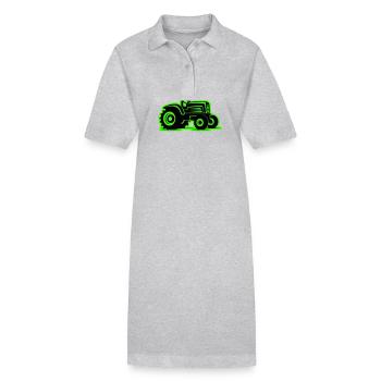 Traktor Landwirtschaft Symbol - Stanley/Stella Frauen Bio-Polokleid PAIGER - Grau meliert - Vorne