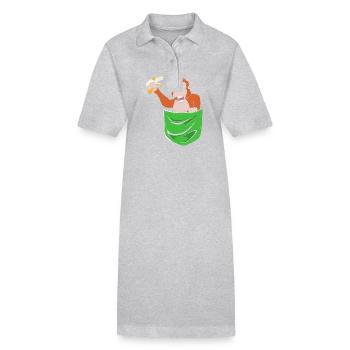 Orang-outan - Robe polo bio PAIGER Stanley/Stella Femme - gris chiné - Devant
