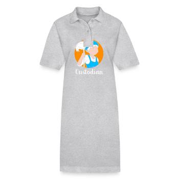 Gardien d’école - Robe polo bio PAIGER Stanley/Stella Femme - gris chiné - Devant