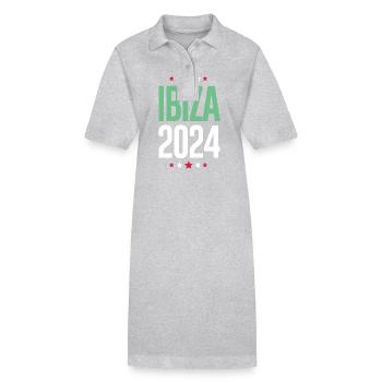 Jours fériés à Ibiza 2024 - Robe polo bio PAIGER Stanley/Stella Femme - gris chiné - Devant