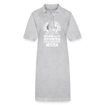 Maître Couvreur Couvreur - Robe polo bio PAIGER Stanley/Stella Femme - gris chiné - Devant