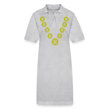 Chaîne - Robe polo bio PAIGER Stanley/Stella Femme - gris chiné - Devant
