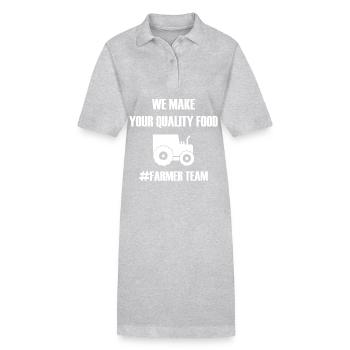 Équipe de formation pour la fraîcheur et la qualité - Robe polo bio PAIGER Stanley/Stella Femme - gris chiné - Devant