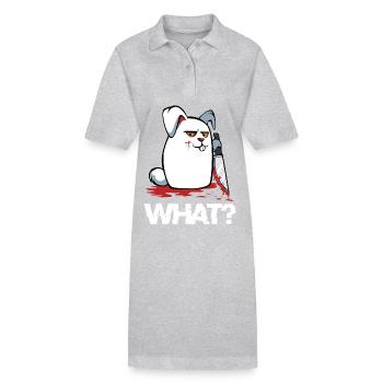 Was? Blutiger Hase mit Messer - Stanley/Stella Frauen Bio-Polokleid PAIGER - Grau meliert - Vorne