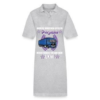 LKW Fahrerin Prinzessin Lastkraftfahrerin Geschenk - Stanley/Stella Frauen Bio-Polokleid PAIGER - Grau meliert - Vorne