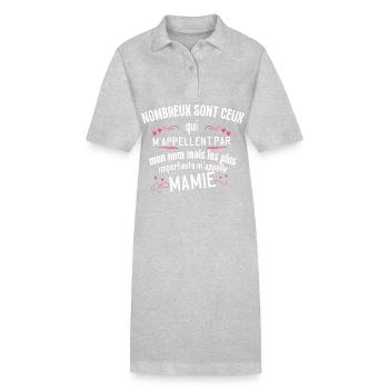 Mamie Bien-Aimée et Chérie - Robe polo bio PAIGER Stanley/Stella Femme - gris chiné - Devant