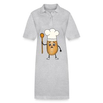 Kartoffel Kartoffeln Koch Köche Köchin Kochkunst - Stanley/Stella Frauen Bio-Polokleid PAIGER - Grau meliert - Vorne