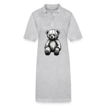Teddybär / Kuscheltier / Stofftier / Geschenkidee - Stanley/Stella Frauen Bio-Polokleid PAIGER - Grau meliert - Vorne