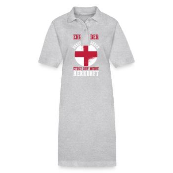 Großbritannien Engländer England - Stanley/Stella Frauen Bio-Polokleid PAIGER - Grau meliert - Vorne