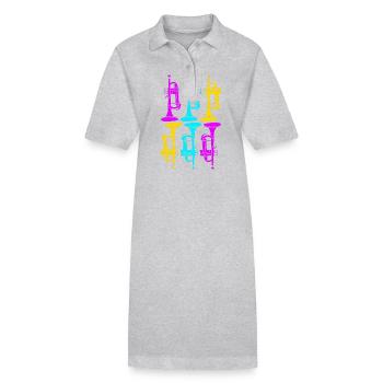 Trombone - Robe polo bio PAIGER Stanley/Stella Femme - gris chiné - Devant