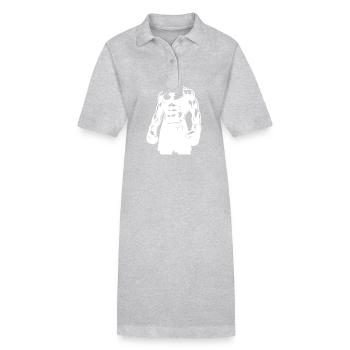 Boxer im Boxkampf-Modus vintage Schattenstil - Stanley/Stella Frauen Bio-Polokleid PAIGER - Grau meliert - Vorne
