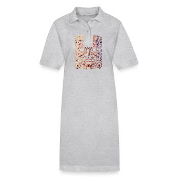 Mystische Inka Azteken Maske - Stanley/Stella Frauen Bio-Polokleid PAIGER - Grau meliert - Vorne