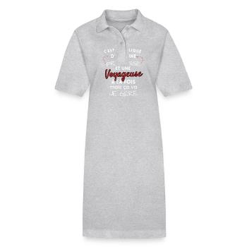 Princesse et Voyageuse, je gère! - Robe polo bio PAIGER Stanley/Stella Femme - gris chiné - Devant