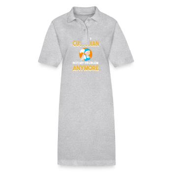 Gardien d’école - Robe polo bio PAIGER Stanley/Stella Femme - gris chiné - Devant