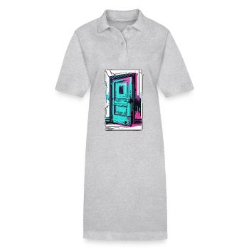 Porte / Entrée / Serrure / Portail / Porte d’entrée / Design - Robe polo bio PAIGER Stanley/Stella Femme - gris chiné - Devant