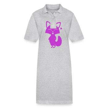 Fuchs - Tier Zoo Tierfreund Naturschutz - Stanley/Stella Frauen Bio-Polokleid PAIGER - Grau meliert - Vorne