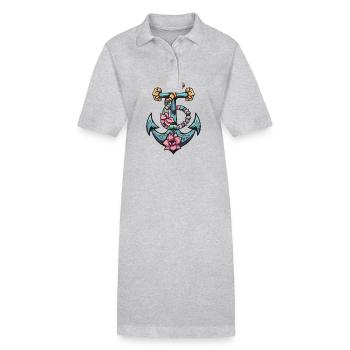 Port d’ancrage - Robe polo bio PAIGER Stanley/Stella Femme - gris chiné - Devant