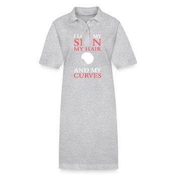 Afro Latina - Robe polo bio PAIGER Stanley/Stella Femme - gris chiné - Devant