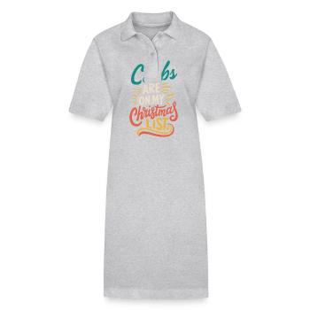 Les glucides sont sur ma liste de Noël Humour festif - Robe polo bio PAIGER Stanley/Stella Femme - gris chiné - Devant