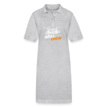Grill Crew Grillen - Stanley/Stella Frauen Bio-Polokleid PAIGER - Grau meliert - Vorne