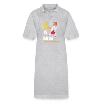 Danseuse de salsa Danseuse - Robe polo bio PAIGER Stanley/Stella Femme - gris chiné - Devant