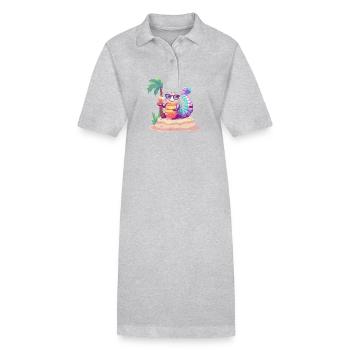 Wurm Summer Holiday - Stanley/Stella PAIGER Organic Women’s Polo Dress - heather grey - Front