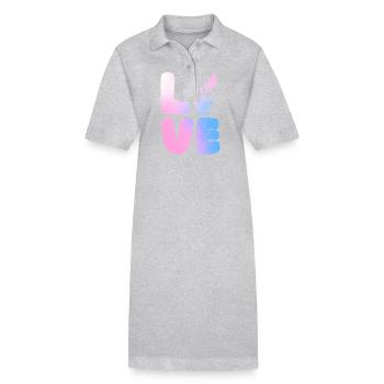 Âne - Robe polo bio PAIGER Stanley/Stella Femme - gris chiné - Devant