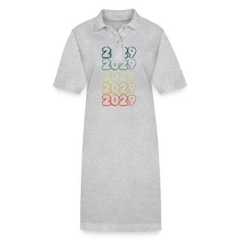 Geburtsjahr 2029 - Stanley/Stella Frauen Bio-Polokleid PAIGER - Grau meliert - Vorne
