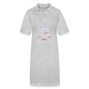 Unique Connection Apparel For Online Couples - Stanley/Stella PAIGER Organic Women’s Polo Dress - heather grey - Front