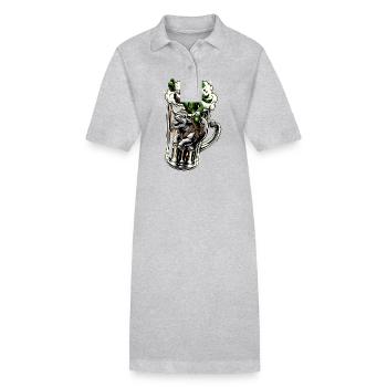 Chevaucher le lutin (lutin irlandais) - Robe polo bio PAIGER Stanley/Stella Femme - gris chiné - Devant