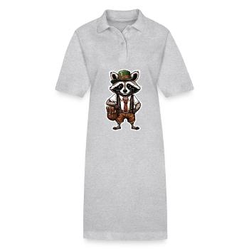 Lederhosen / Animal / Traditional costume / Tradition / Raccoon - Stanley/Stella PAIGER Organic Women’s Polo Dress - heather grey - Front