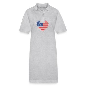 Veteran Heart États-Unis - Robe polo bio PAIGER Stanley/Stella Femme - gris chiné - Devant