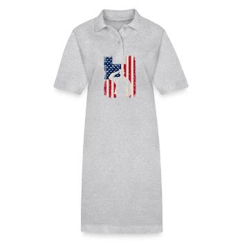 Vétéran - Robe polo bio PAIGER Stanley/Stella Femme - gris chiné - Devant