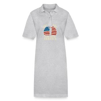 Merci pour votre service - Robe polo bio PAIGER Stanley/Stella Femme - gris chiné - Devant