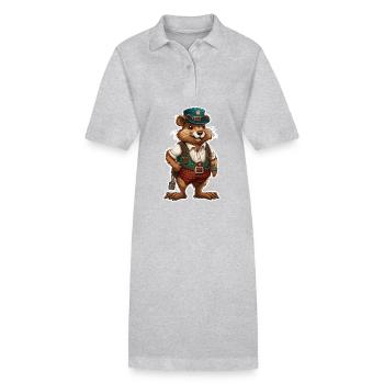 Lederhosen / Animal / Traditional costume / Tradition / Beaver - Stanley/Stella PAIGER Organic Women’s Polo Dress - heather grey - Front