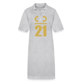 Infini de 21 millions de Bitcoin - Robe polo bio PAIGER Stanley/Stella Femme - gris chiné - Devant