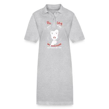 Ma personnalité dépend de mon attitude - Robe polo bio PAIGER Stanley/Stella Femme - gris chiné - Devant