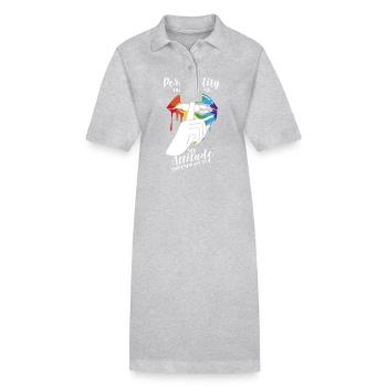 Ma personnalité dépend de mon attitude - Robe polo bio PAIGER Stanley/Stella Femme - gris chiné - Devant